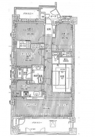 豊橋市前田南町、マンションの間取り画像です