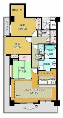 豊橋市広小路、マンションの間取り画像です