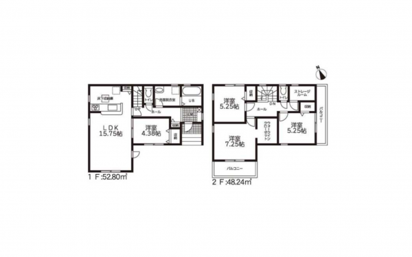 豊橋市牛川町、新築一戸建ての間取り画像です