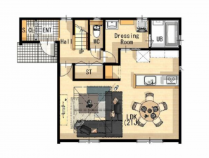 豊橋市多米中町、新築一戸建ての間取り画像です