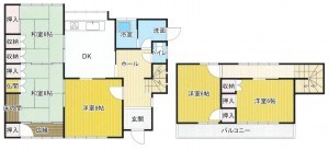 豊橋市緑ケ丘、中古一戸建ての間取り画像です