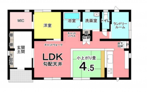 豊橋市大岩町、中古一戸建ての間取り画像です