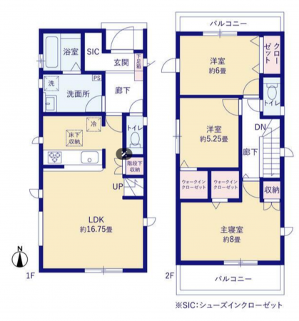 豊橋市東郷町、新築一戸建ての間取り画像です
