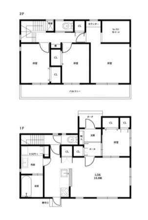 豊橋市向山町、中古一戸建ての間取り画像です