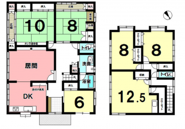 豊橋市杉山町、中古一戸建ての間取り画像です