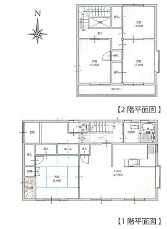 豊橋市多米東町、中古一戸建ての間取り画像です