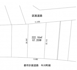 豊橋市牛川町、土地の間取り画像です