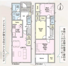 豊橋市上野町、新築一戸建ての間取り画像です