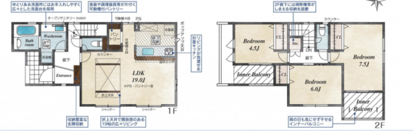 豊橋市西高師町、新築一戸建ての間取り画像です