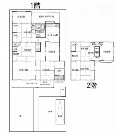 豊橋市西小鷹野、中古一戸建ての間取り画像です
