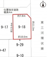 豊橋市緑ケ丘、土地の間取り画像です
