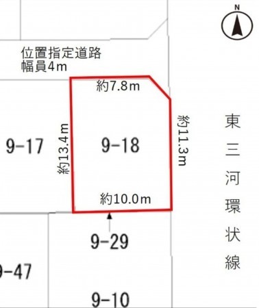 豊橋市緑ケ丘、土地の間取り画像です
