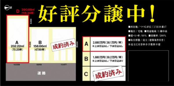 豊橋市つつじが丘、土地の間取り画像です
