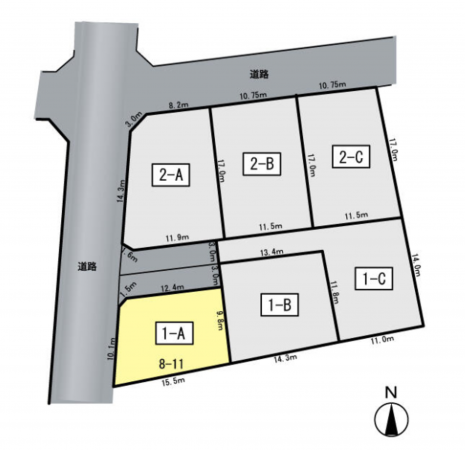 豊橋市東岩田、土地の間取り画像です