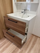 豊橋市東郷町、新築一戸建ての洗面画像です