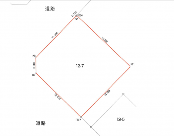豊橋市牛川通、土地の間取り画像です