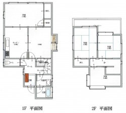 豊橋市岩屋町、中古一戸建ての間取り画像です