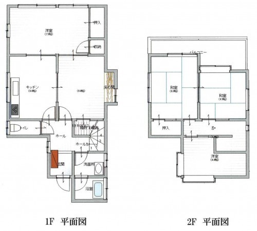豊橋市岩屋町、中古一戸建ての間取り画像です