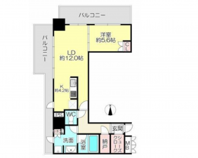 豊橋市駅前大通、マンションの間取り画像です