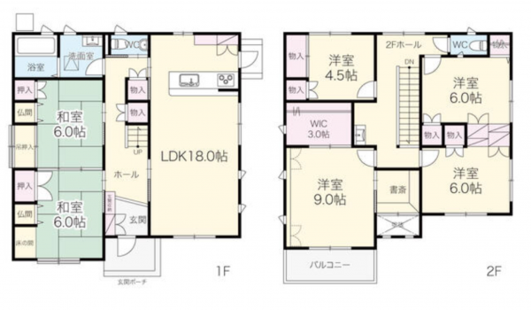 豊橋市杉山町、中古一戸建ての間取り画像です
