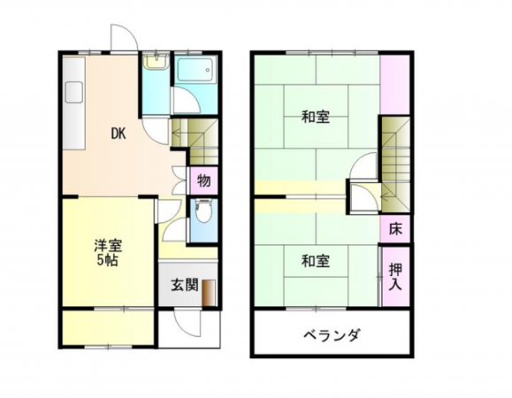 豊橋市東岩田、中古一戸建ての間取り画像です