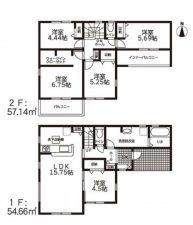 豊橋市西高師町、新築一戸建ての間取り画像です