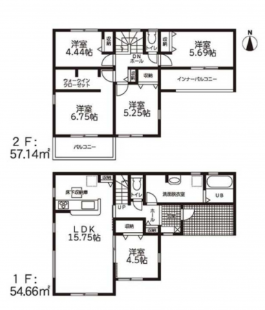 豊橋市西高師町、新築一戸建ての間取り画像です