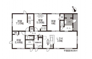 豊橋市牛川町、新築一戸建ての間取り画像です