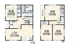 豊橋市多米東町、中古一戸建ての間取り画像です