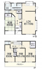豊橋市大岩町、中古一戸建ての間取り画像です