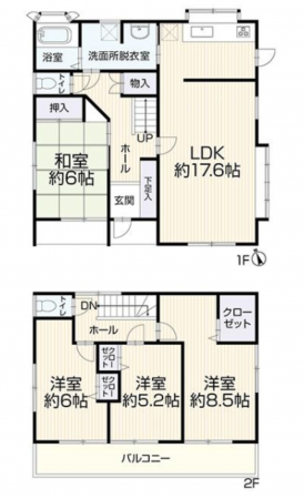 豊橋市大岩町、中古一戸建ての間取り画像です