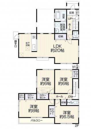 豊橋市忠興、中古一戸建ての間取り画像です