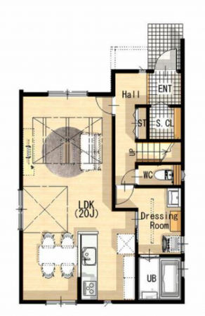 豊橋市牧野町、新築一戸建ての間取り画像です