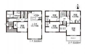 豊橋市高師町、新築一戸建ての間取り画像です