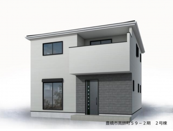 豊橋市高師町、新築一戸建ての完成予想図（外観）画像です