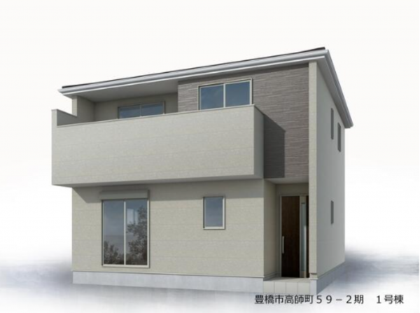 豊橋市高師町、新築一戸建ての完成予想図（外観）画像です
