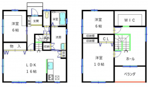 豊橋市神野新田町、中古一戸建ての間取り画像です