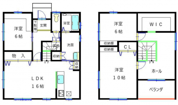 豊橋市神野新田町、中古一戸建ての間取り画像です