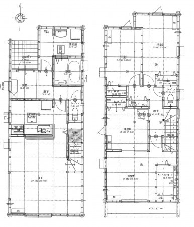 豊橋市中岩田、新築一戸建ての間取り画像です