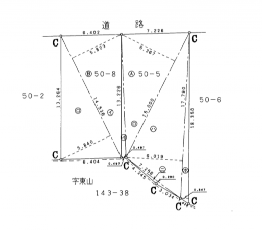 豊橋市草間町、土地の間取り画像です