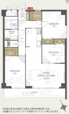 豊橋市北島町、マンションの間取り画像です