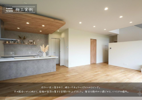 豊橋市牛川通、新築一戸建ての居間画像です