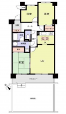 豊橋市牧野町、マンションの間取り画像です