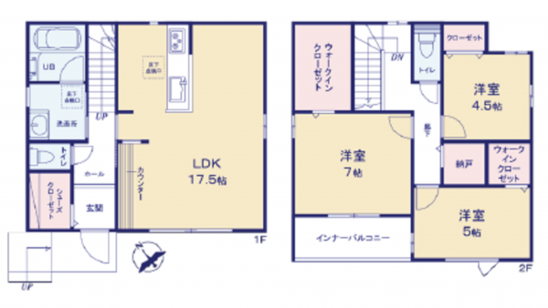 豊橋市高師町、中古一戸建ての間取り画像です