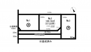 豊橋市北島町、土地の間取り画像です