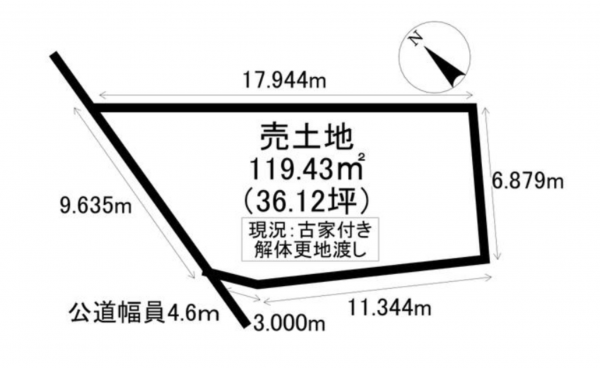 豊橋市牧野町、土地の間取り画像です
