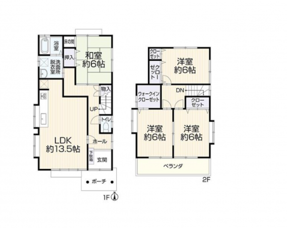 豊橋市飯村北、中古一戸建ての間取り画像です
