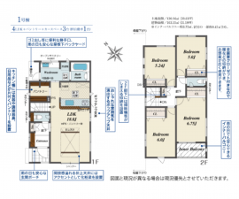 豊橋市佐藤、新築一戸建ての間取り画像です