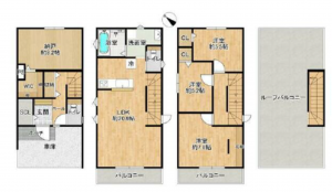 豊橋市神ノ輪町、中古一戸建ての間取り画像です