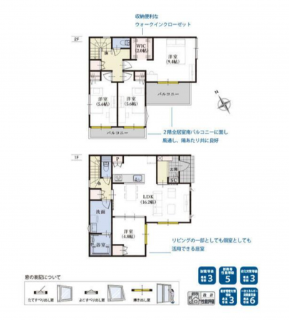 豊橋市吾妻町、新築一戸建ての間取り画像です